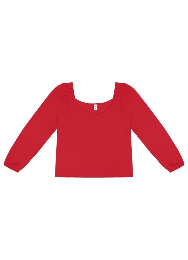 Rovitex - Blusa Feminina Manga 7/8 Rovitex Vermelho