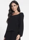Rovitex - Blusa Feminina Manga 7/8 Vermelho - variação: Preto