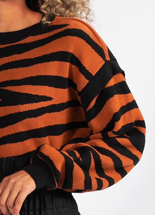 Hering - Blusão Animal Print Tricot Marrom 6