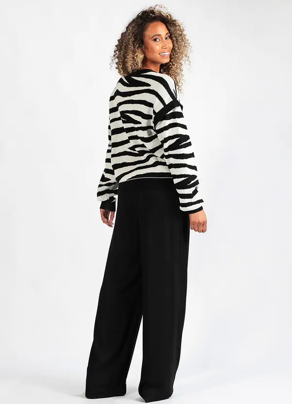 Hering - Blusão Animal Print Tricot Preto 4