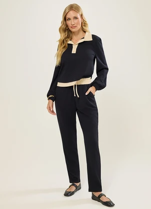 Naguchi - Blusao Bicolor Preto - NAGUCHI