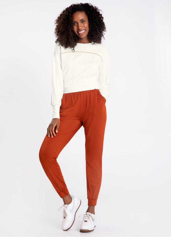 Lunender - Blusão Cropped em Moletom Branco Off White 2