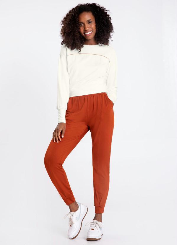 Lunender - Blusão Cropped em Moletom Branco Off White 3