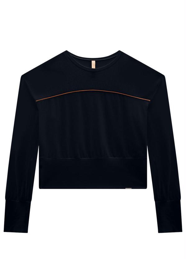 Lunender - Blusão Cropped em Moletom Preto