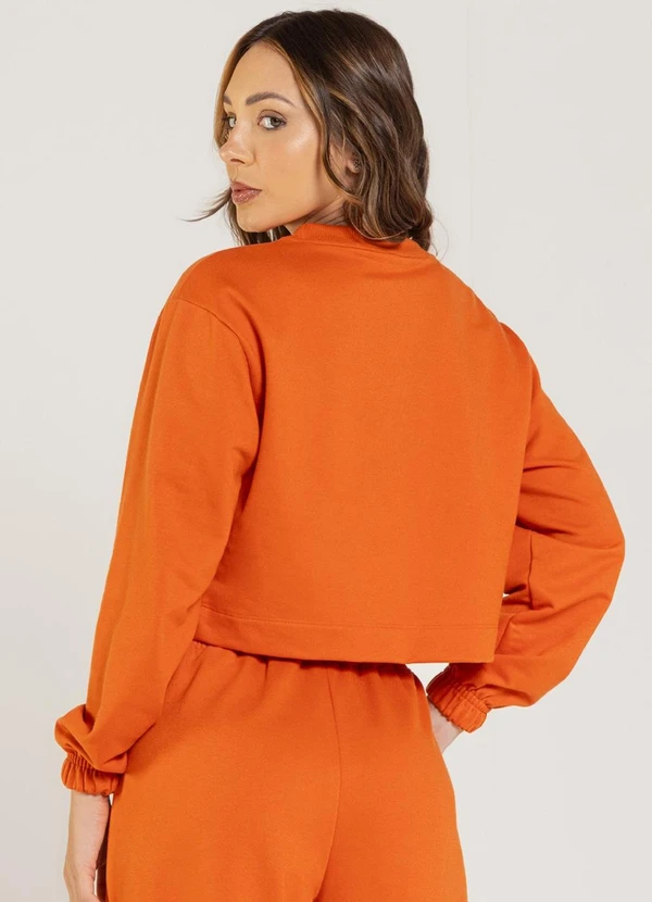 Just Basic - Blusão Cropped Feminino Laranja 2
