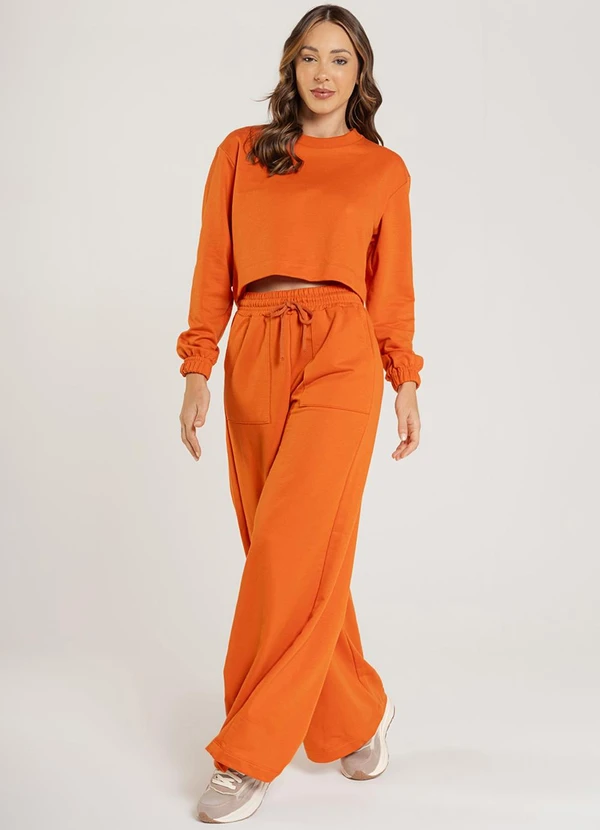 Just Basic - Blusão Cropped Feminino Laranja 3