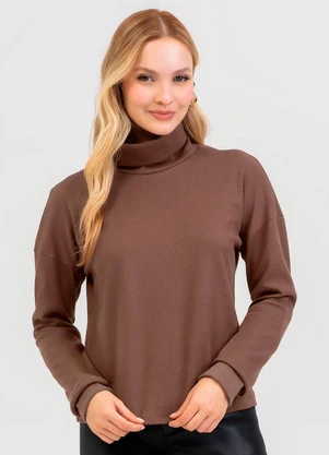 Cativa - Blusão em Algodão Marrom - CATIVA