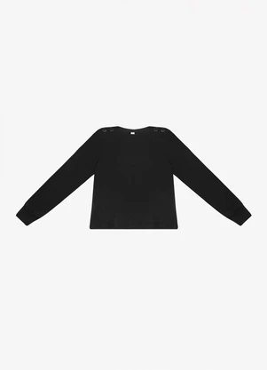 Rovitex - Blusão em Molecotton de Viscose Preto - ROVITEX