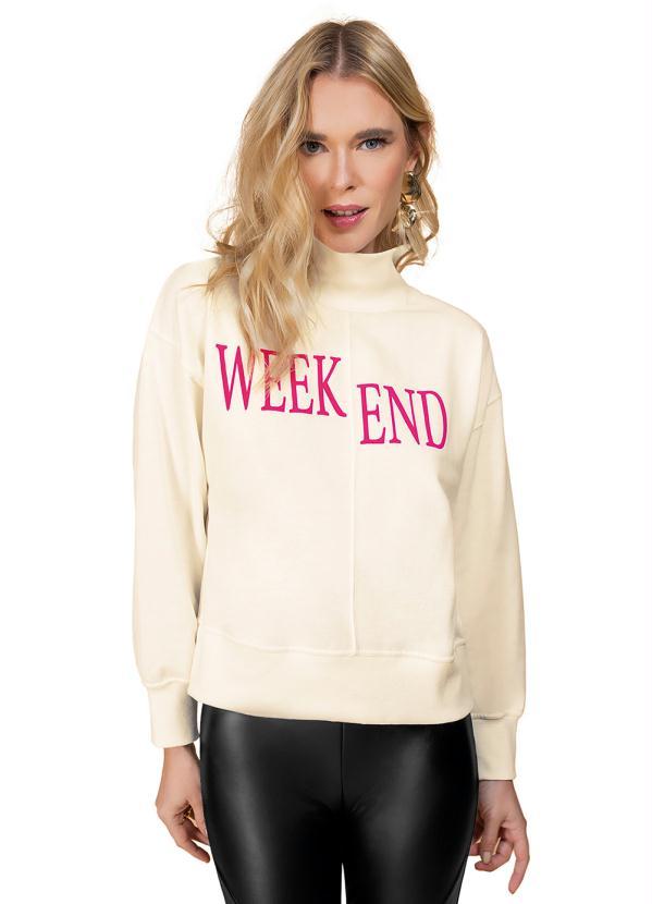 Rovitex - Blusão Estampado Feminino Bege