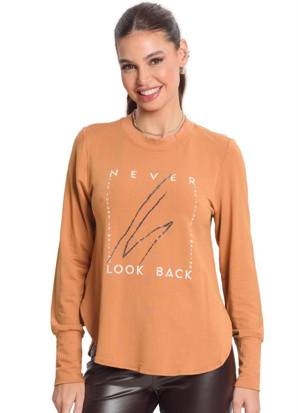 Rovitex - Blusão Estampado Feminino Marrom