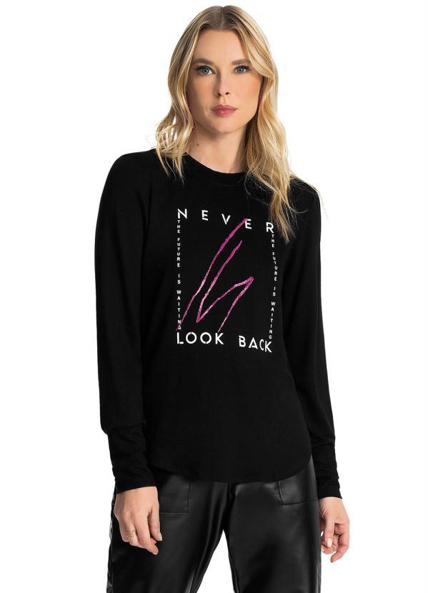 Rovitex - Blusão Estampado Feminino Preto