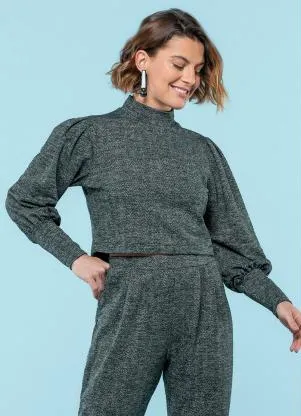 Marialícia - Blusão Feminino Adulto Cinza - MARIALÍCIA