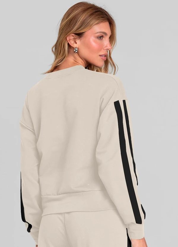 Dianna - Blusão Feminino em Molecotton Peluciado Bege 2