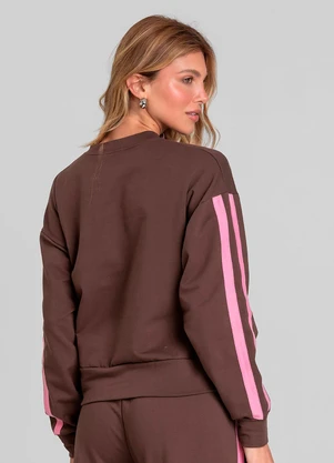Dianna - Blusão Feminino em Molecotton Peluciado Marrom - DIANNA