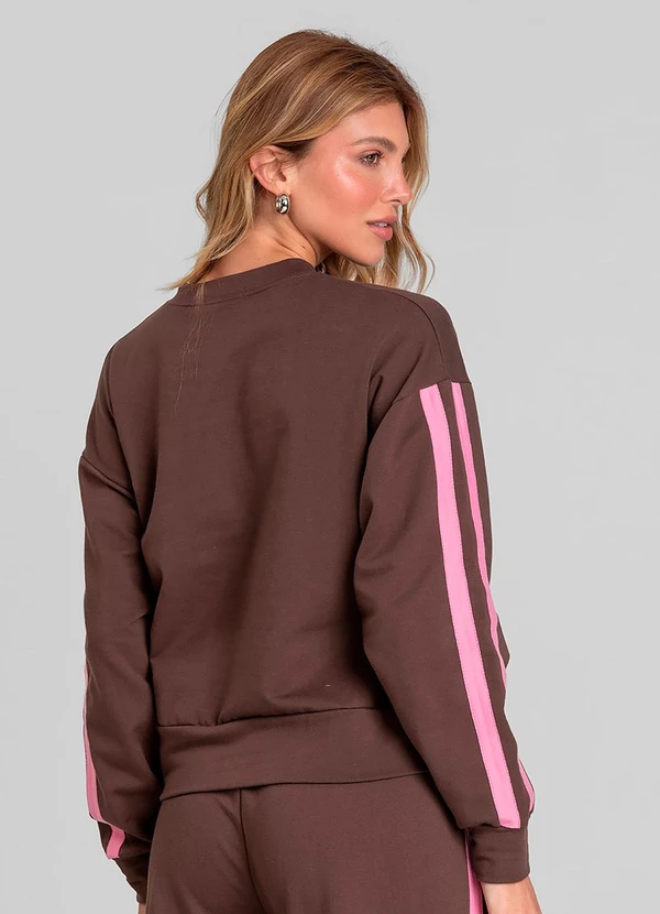 Dianna - Blusão Feminino em Molecotton Peluciado Marrom 2