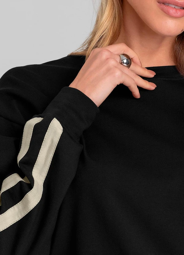 Dianna - Blusão Feminino em Molecotton Peluciado Preto 4