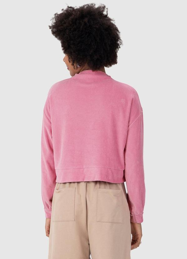 Malwee - Blusão Feminino em Plush Cotelê Rosa 2