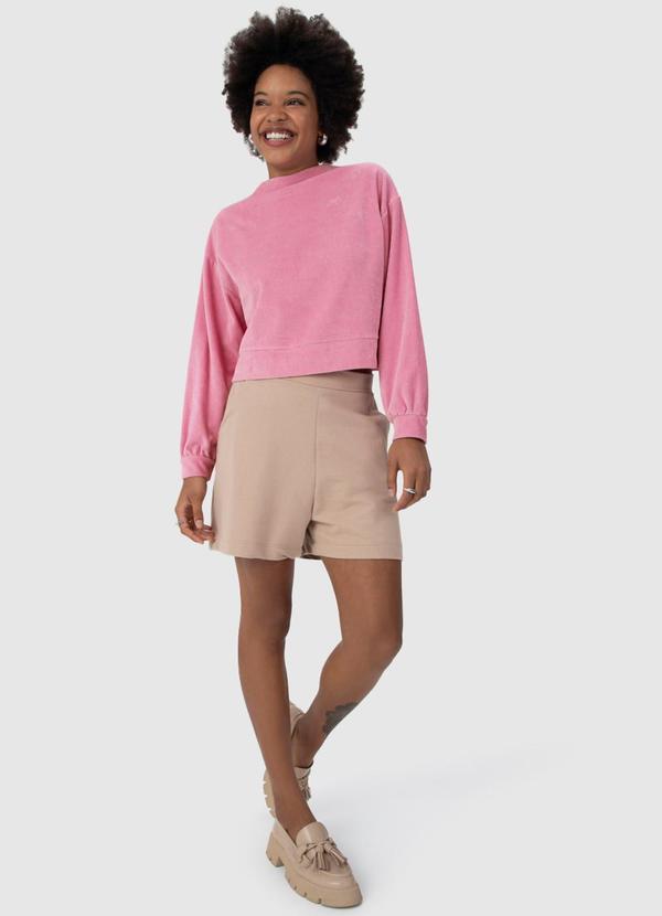 Malwee - Blusão Feminino em Plush Cotelê Rosa 3