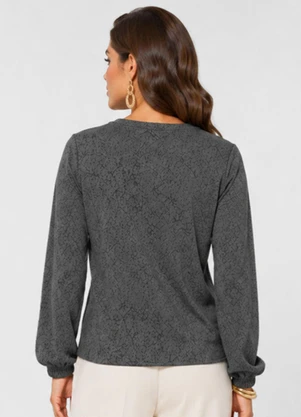 Infinita Cor - Blusão Feminino em Tecido Aspen Marrom - INFINITA COR
