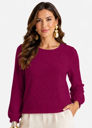 Infinita Cor - Blusão Feminino em Tecido Aspen Rosa - INFINITA COR