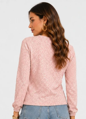 Infinita Cor - Blusão Feminino em Tecido Aspen Rosa - INFINITA COR