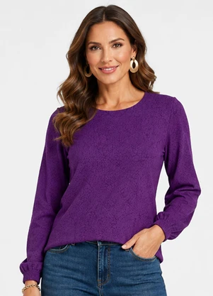 Infinita Cor - Blusão Feminino em Tecido Aspen Roxo - INFINITA COR