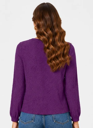 Infinita Cor - Blusão Feminino em Tecido Aspen Roxo - INFINITA COR