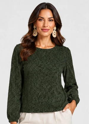 Infinita Cor - Blusão Feminino em Tecido Aspen Verde - INFINITA COR