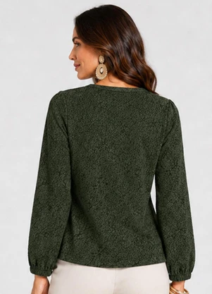 Infinita Cor - Blusão Feminino em Tecido Aspen Verde - INFINITA COR