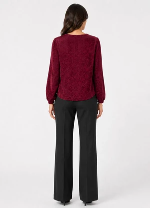 Infinita Cor - Blusão Feminino em Tecido Sumatra Vermelho - INFINITA COR