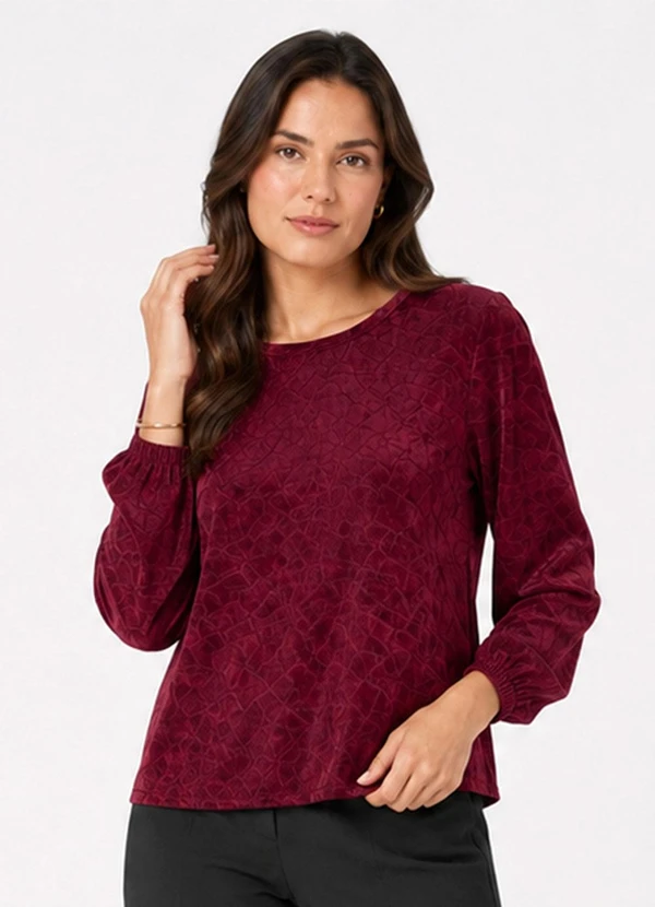 Infinita Cor - Blusão Feminino em Tecido Sumatra Vermelho