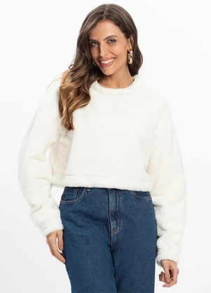 Infinita Cor - Blusão Feminino Manga Longa Bege - INFINITA COR