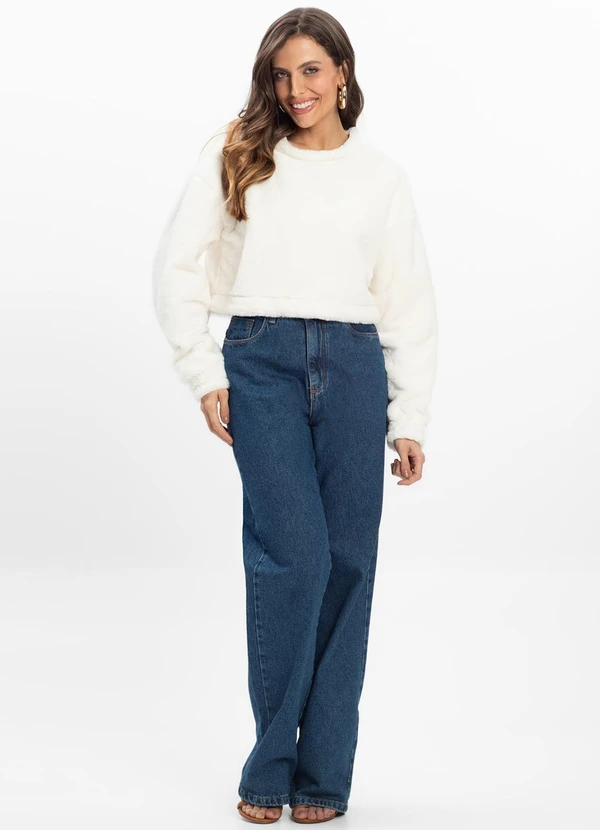 Infinita Cor - Blusão Feminino Manga Longa Bege 2