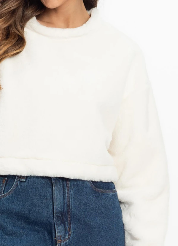 Infinita Cor - Blusão Feminino Manga Longa Bege 3