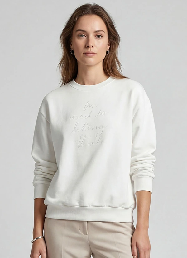 Rovitex - Blusão Feminino Moletom Peluciado Bege