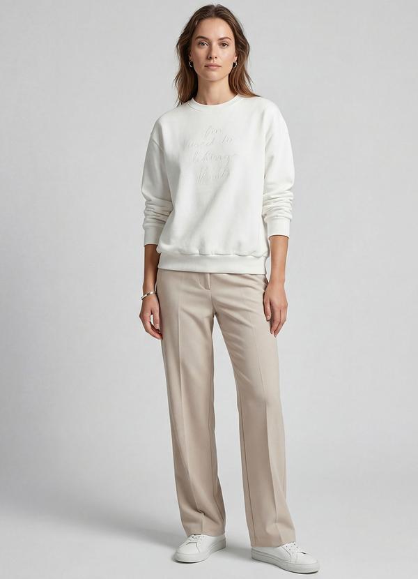 Rovitex - Blusão Feminino Moletom Peluciado Bege 2