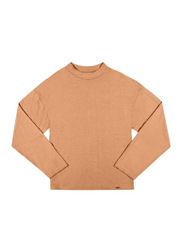 Rezzato - Blusão Gola Alta Amplo Feminino Marrom