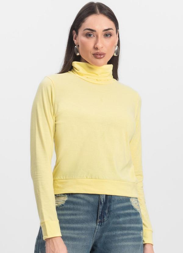 Infinita Cor - Blusão Gola Alta Feminino Amarelo