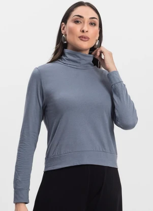 Infinita Cor - Blusão Gola Alta Feminino Cinza - INFINITA COR