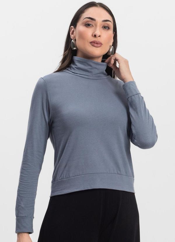 Infinita Cor - Blusão Gola Alta Feminino Cinza