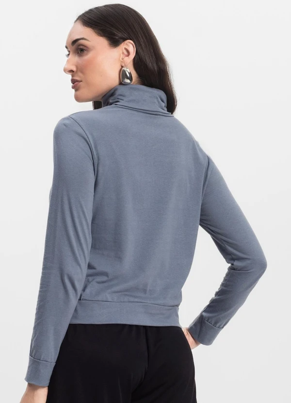 Infinita Cor - Blusão Gola Alta Feminino Cinza 2