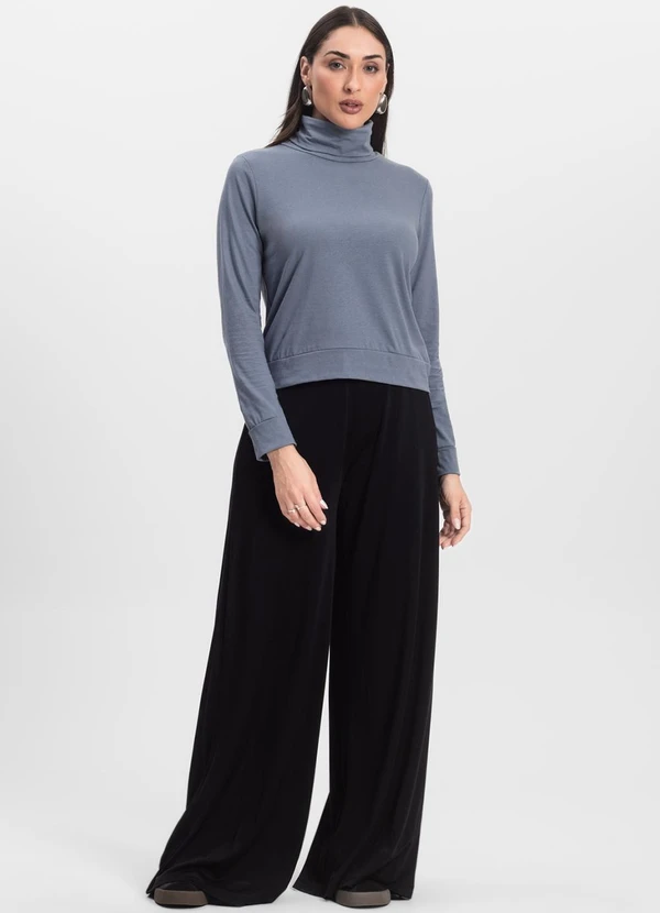 Infinita Cor - Blusão Gola Alta Feminino Cinza 3