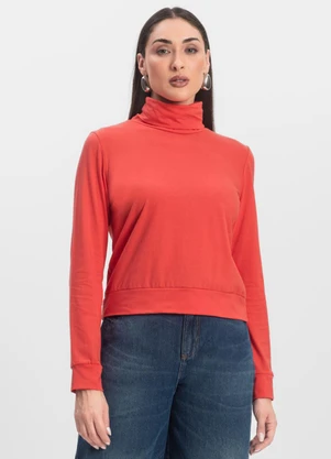 Infinita Cor - Blusão Gola Alta Feminino Laranja - INFINITA COR