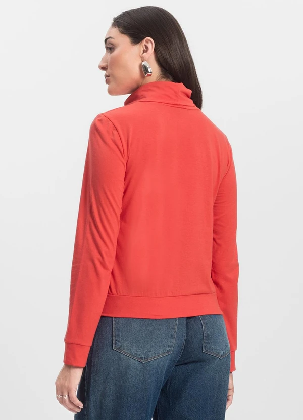 Infinita Cor - Blusão Gola Alta Feminino Laranja 2