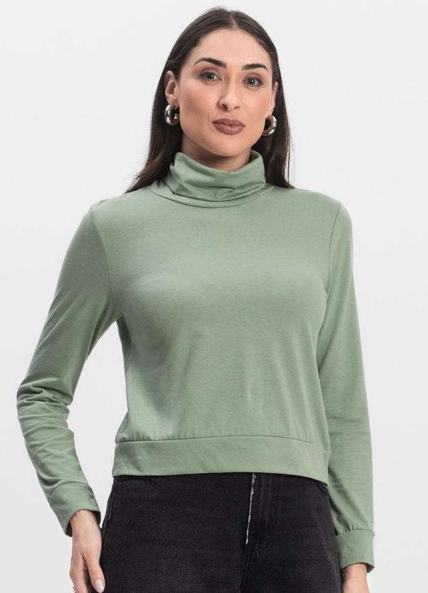 Infinita Cor - Blusão Gola Alta Feminino Verde 1