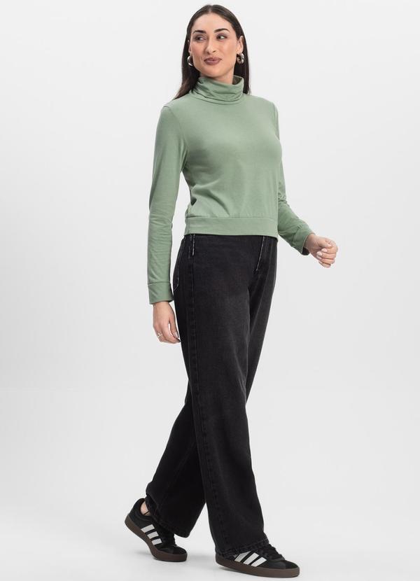 Infinita Cor - Blusão Gola Alta Feminino Verde 3