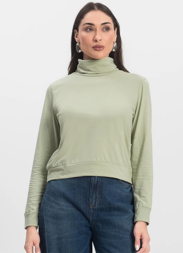 Select - Blusão Gola Alta Feminino Verde 4