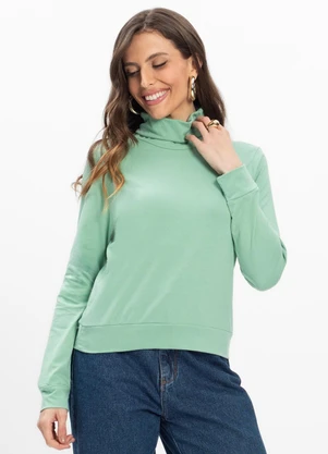 Infinita Cor - Blusão Gola Alta Feminino Verde - INFINITA COR