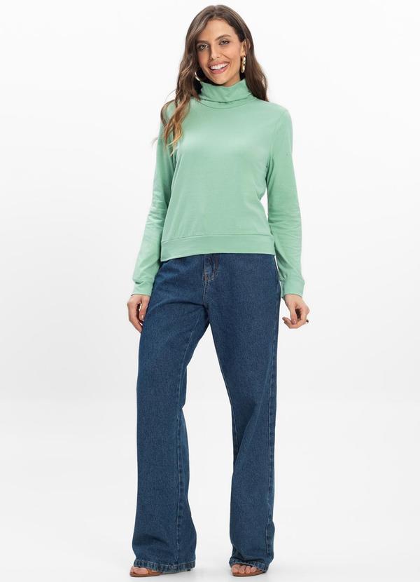 Infinita Cor - Blusão Gola Alta Feminino Verde 3