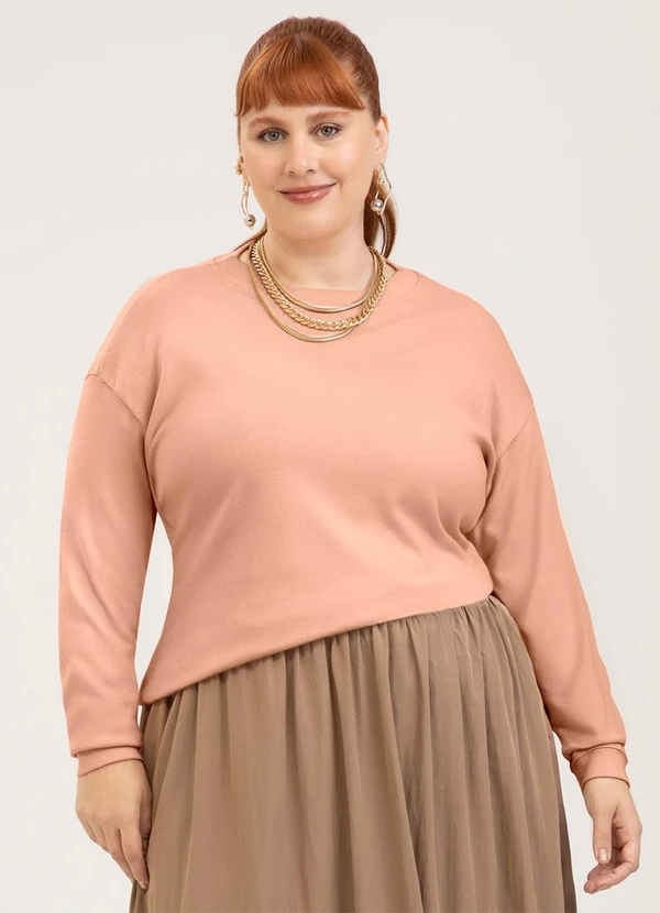 Cativa - Blusão Plus Size em Algodão Laranja